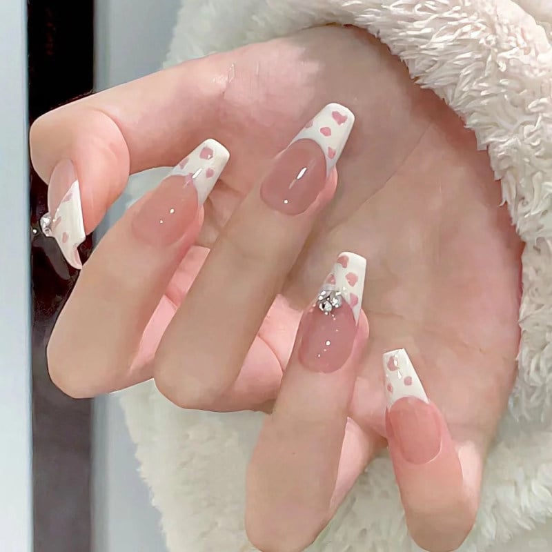 nail màu hồng thạch