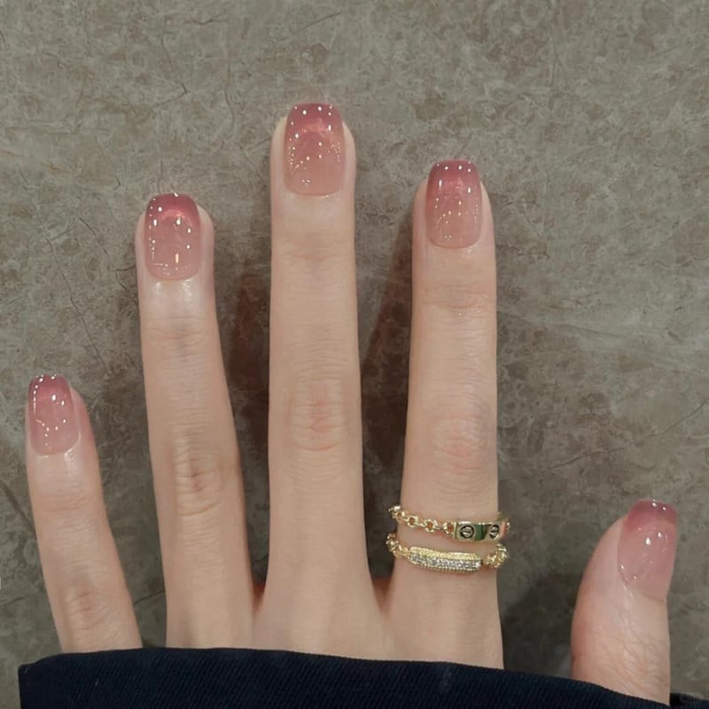 nail màu hồng thạch