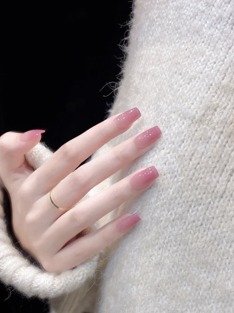 nail màu hồng thạch