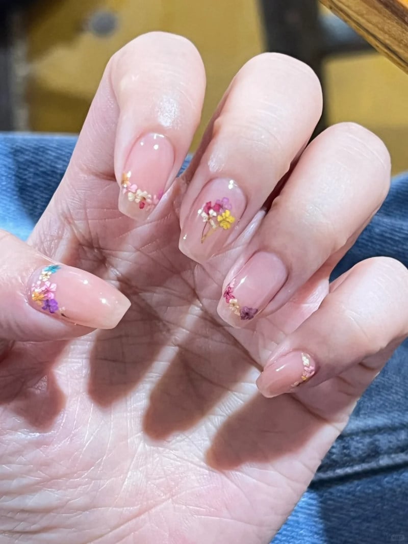 nail màu hồng thạch