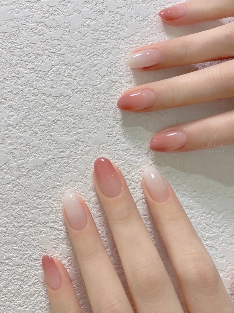 nail màu hồng thạch