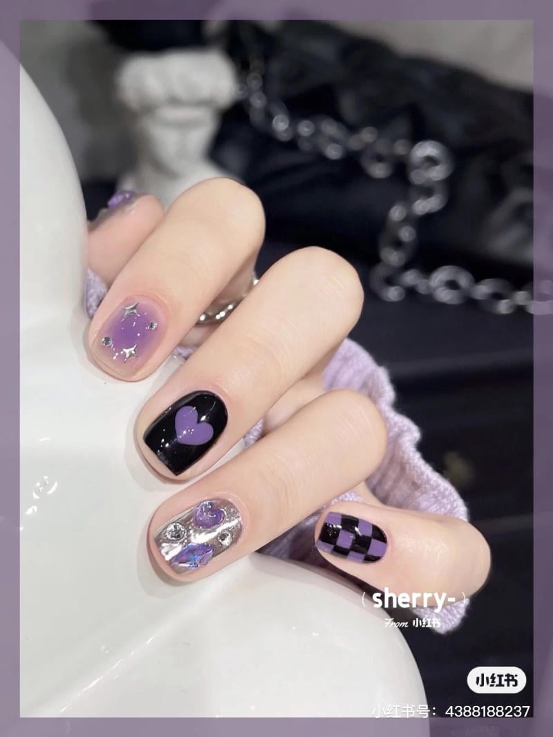 nail màu tím