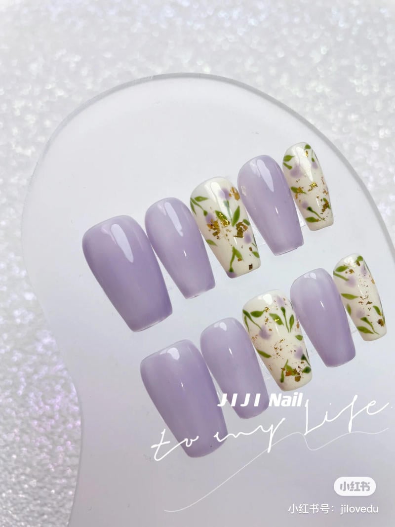 nail màu tím