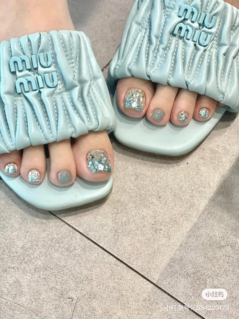 nail blue color dương nhạt