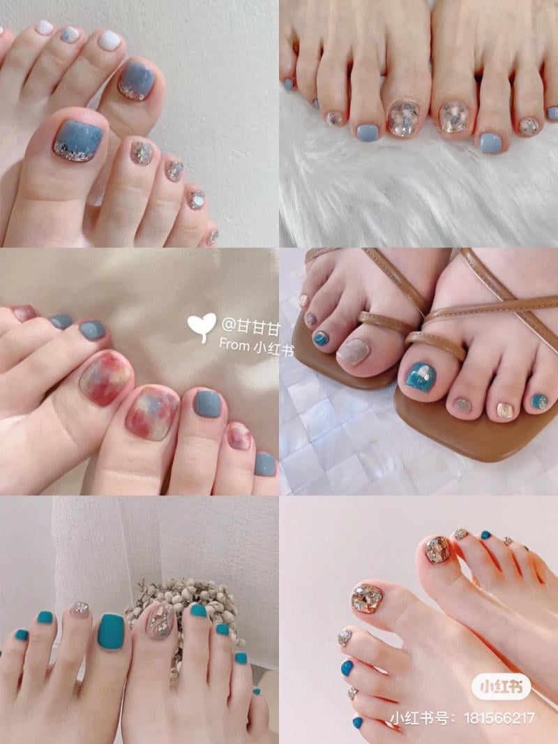 nail blue color dương nhạt