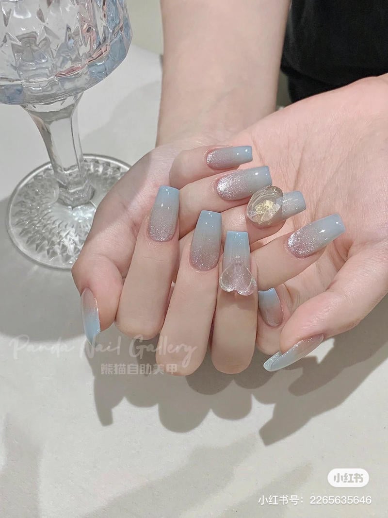 nail blue color dương nhạt