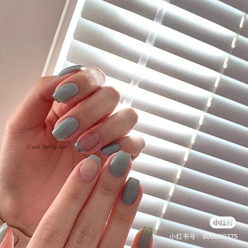 nail blue color dương nhạt