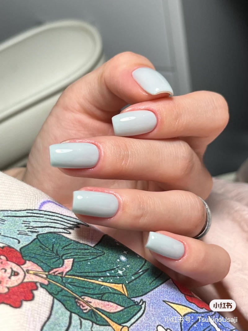 nail blue color dương nhạt