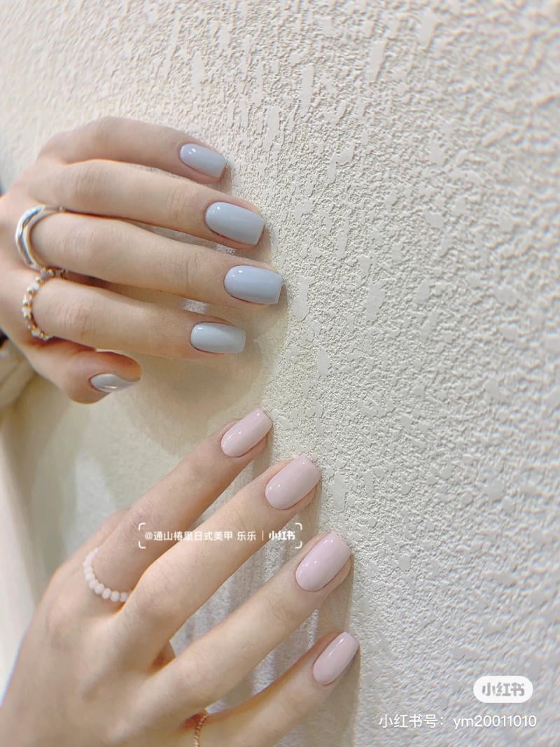 nail blue color dương nhạt