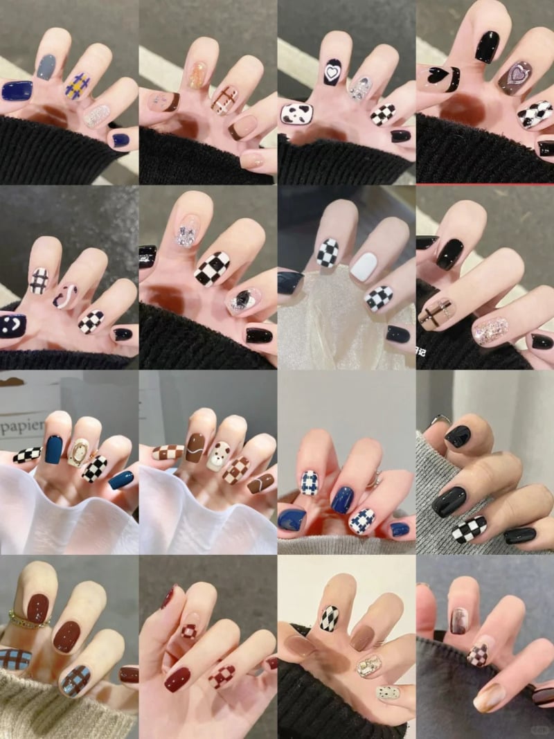 mẫu nail móng vuông