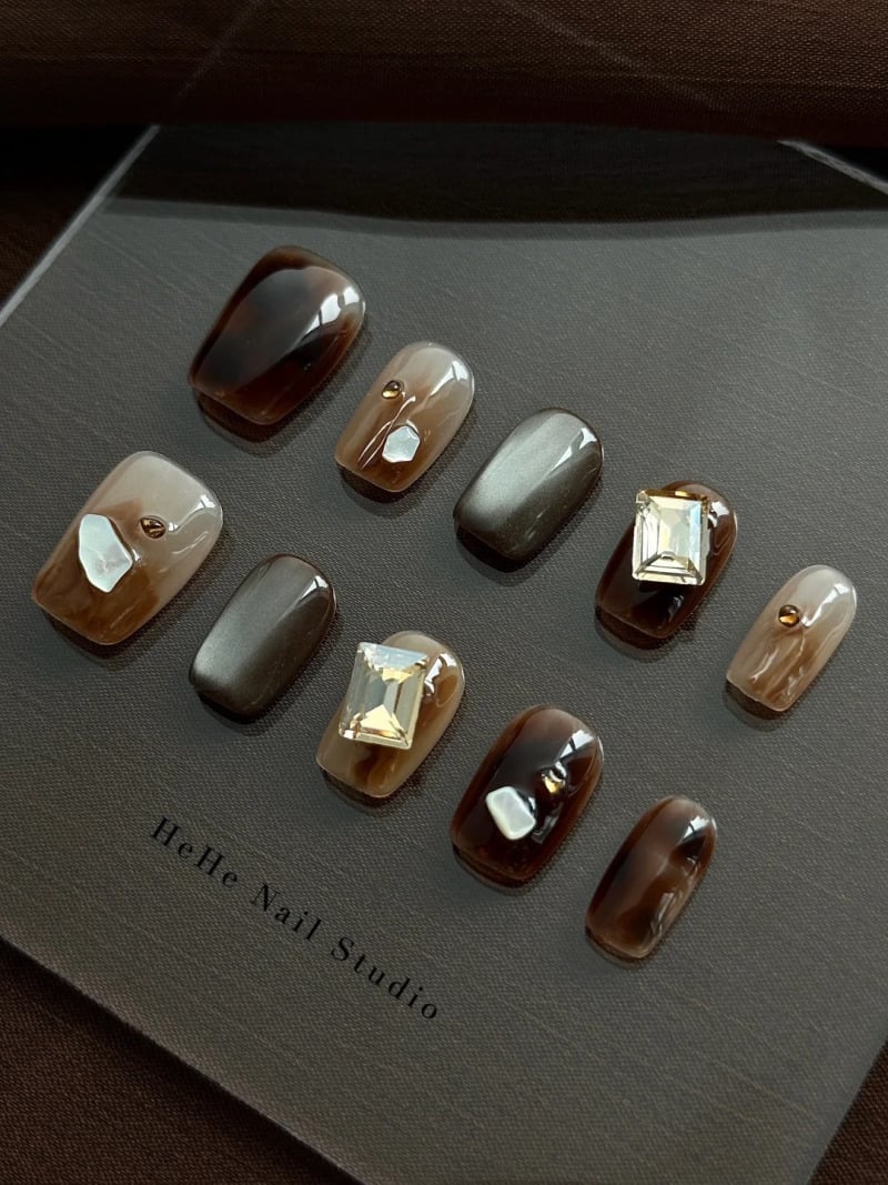 mẫu nail móng vuông