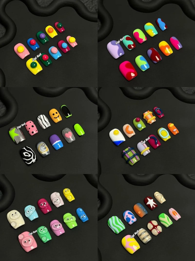nail nhiều màu
