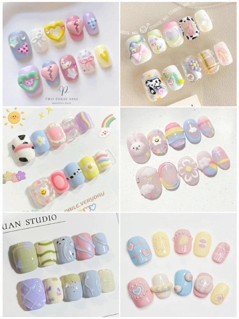 nail nhiều màu