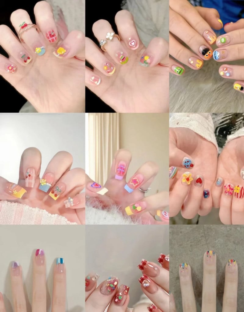 nail nhiều màu