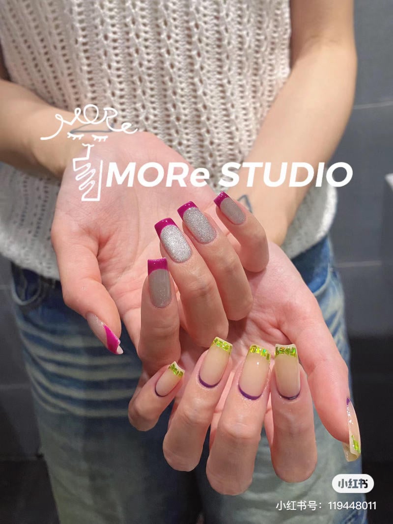 Mẫu nail sơn French đầu móng trắng