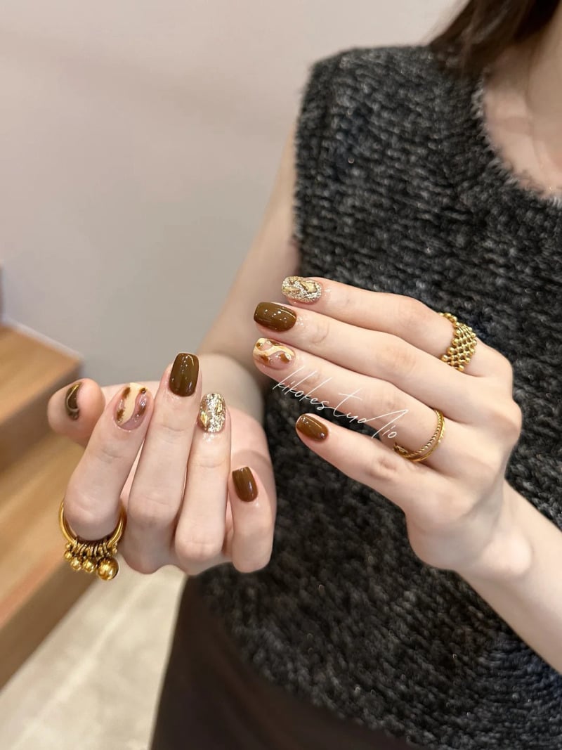 nail thạch nâu