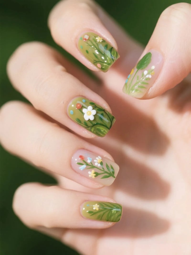 nail xanh bơ