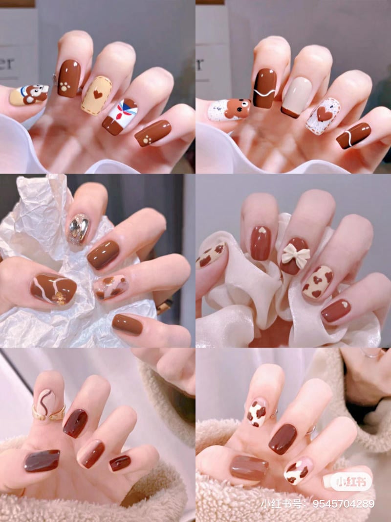 nail màu nâu đất