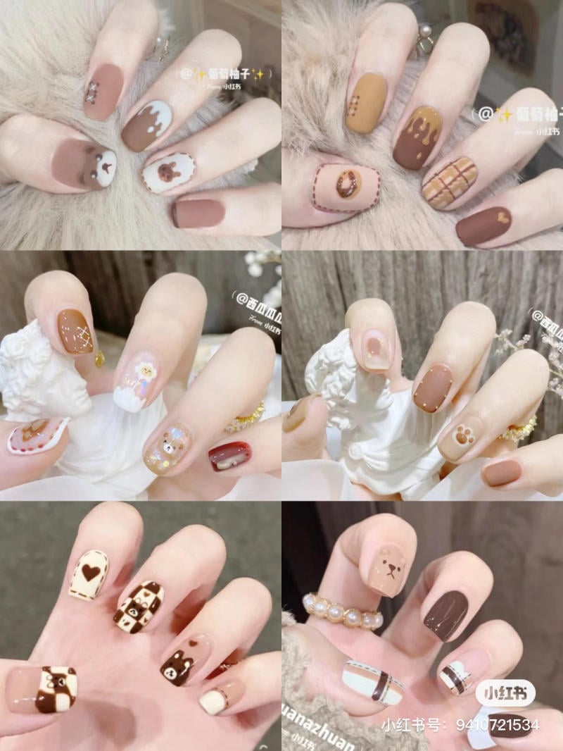 nail màu nâu đất