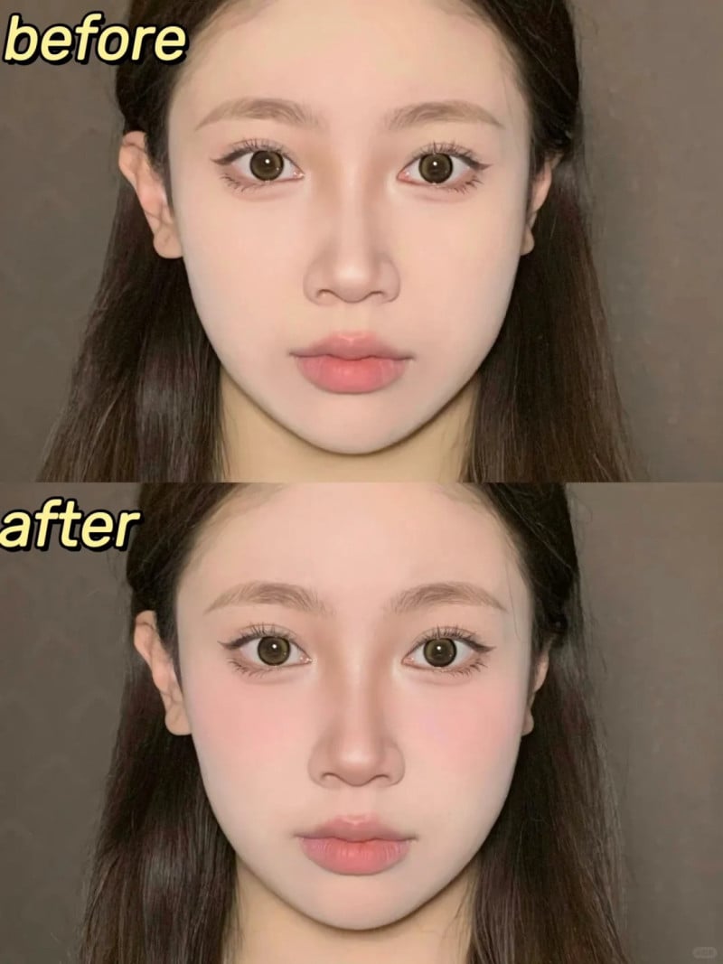 cách đánh má hồng cho mặt tròn