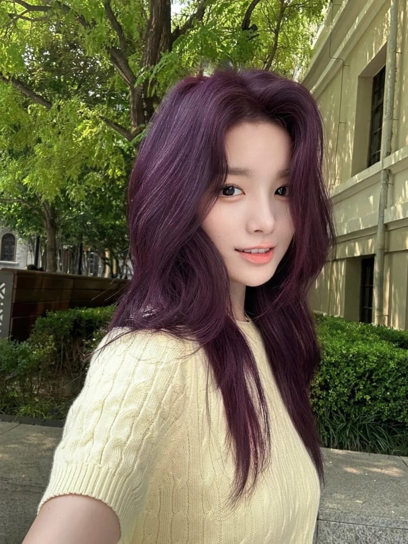 nhuộm tóc nâu tím
