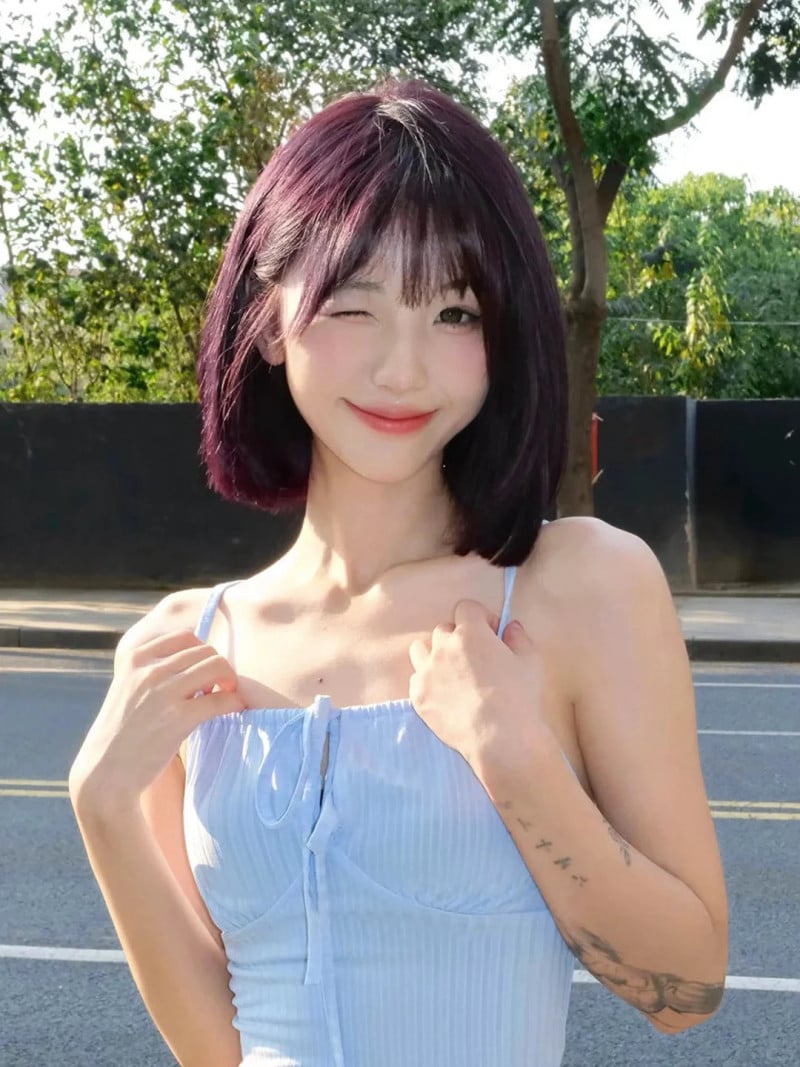 nhuộm tóc màu nâu tím