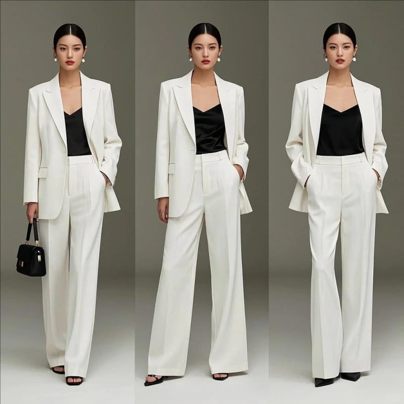 kiểu áo mặc bên trong áo vest nữ