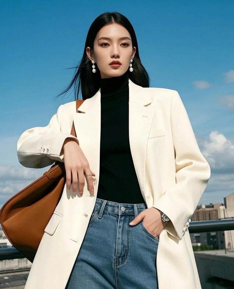 kiểu áo mặc bên trong áo vest nữ