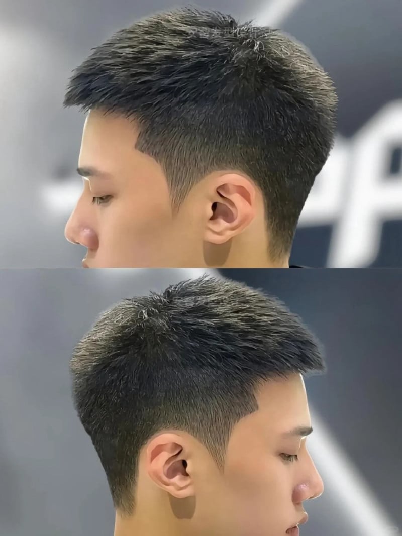 tóc nam cho mặt tròn
