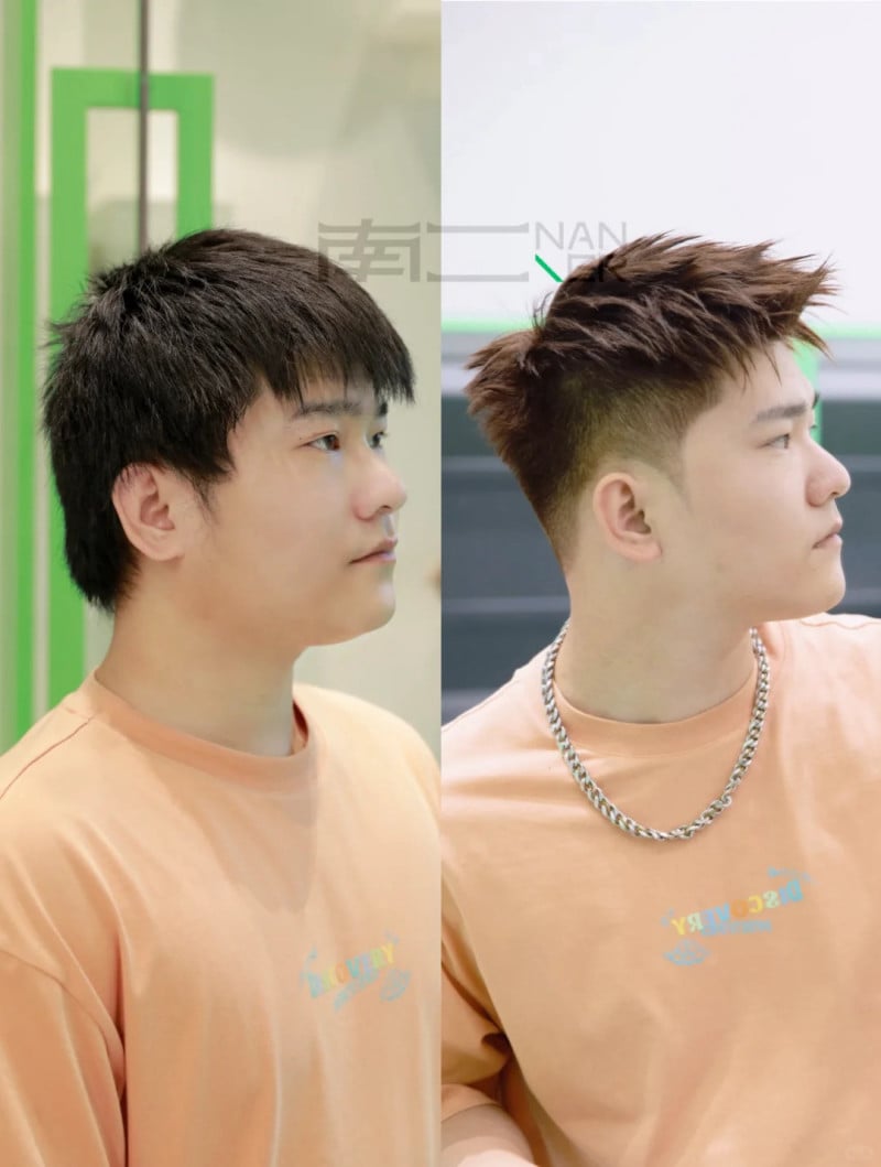 tóc cho mặt tròn nam