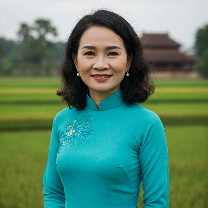 tóc uốn ngang vai trung niên