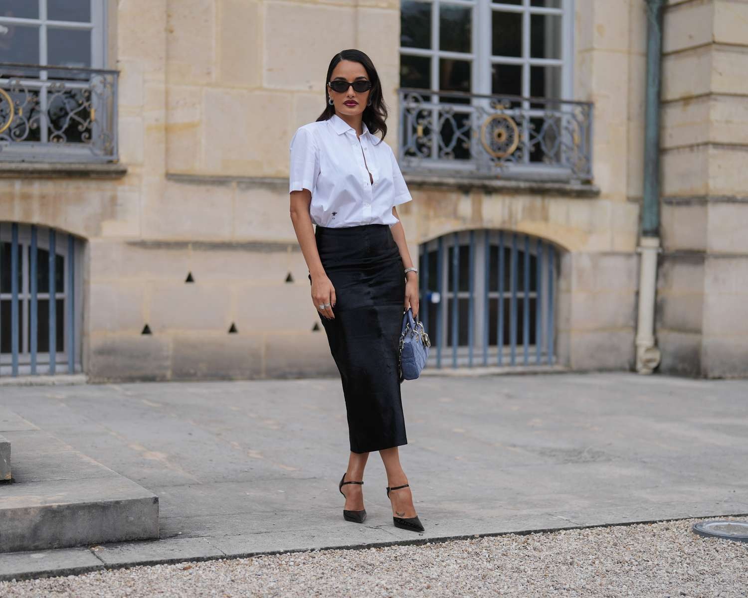Oversized Shirt & Pencil Skirt
