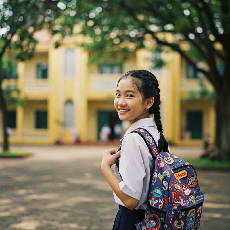 tóc đẹp cho bé gái đến trường
