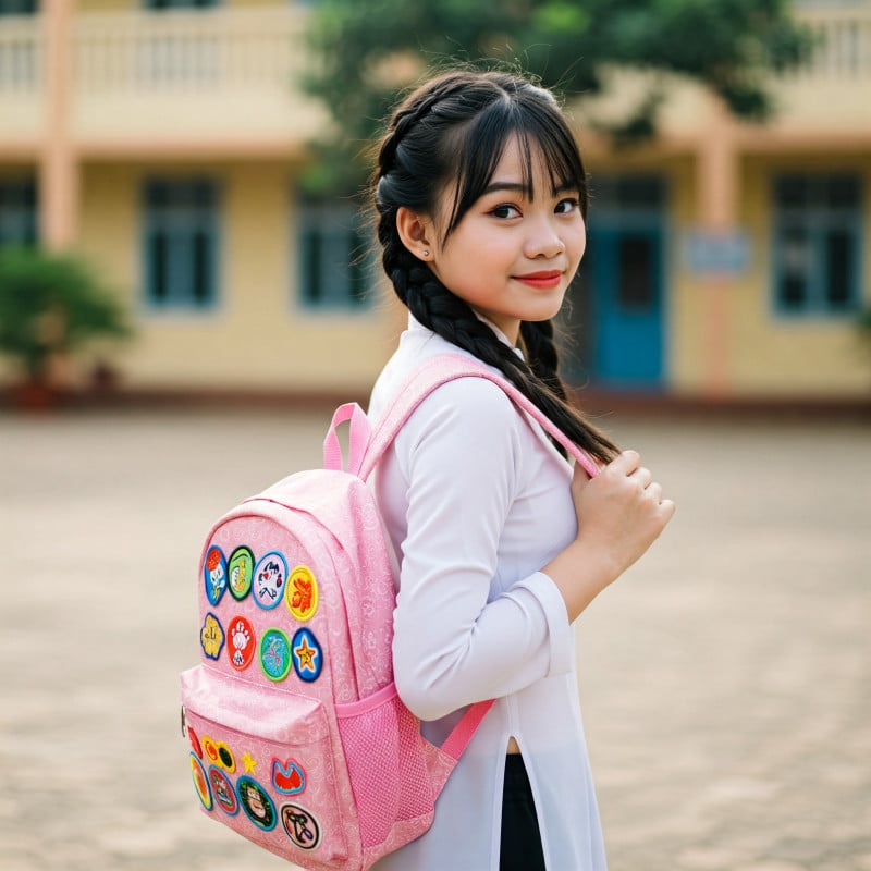tóc đẹp cho bé gái đến trường