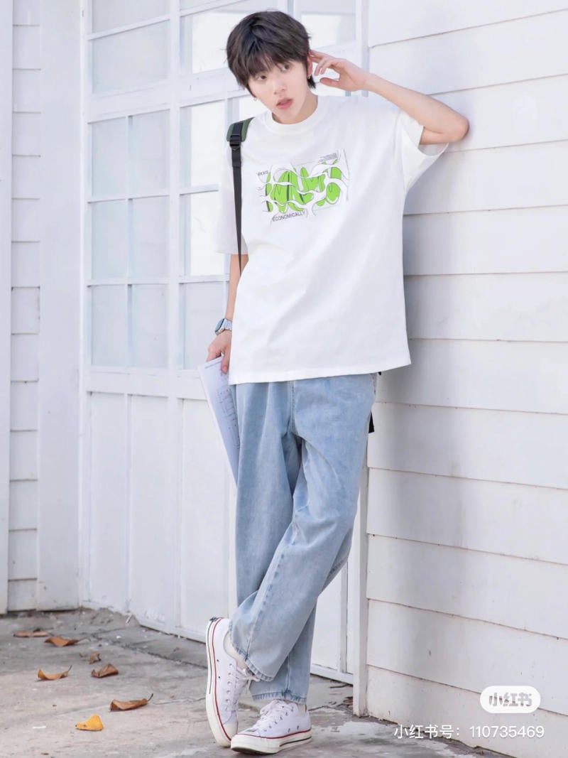 phối đồ với áo oversize nam