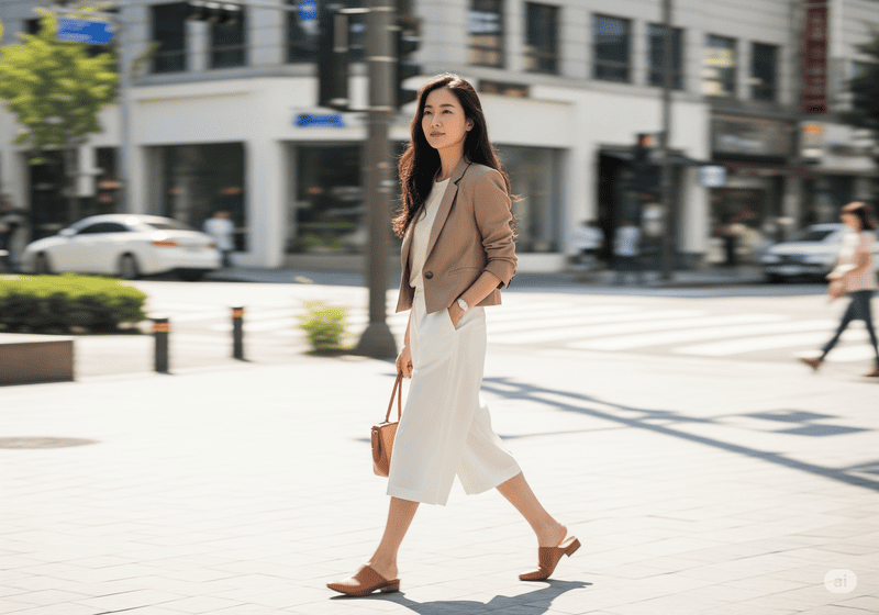 Áo vest lửng cùng quần culottes