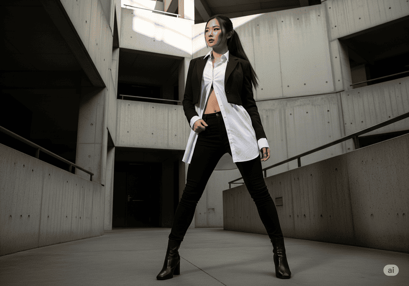 Layer bên ngoài áo sơ mi oversized