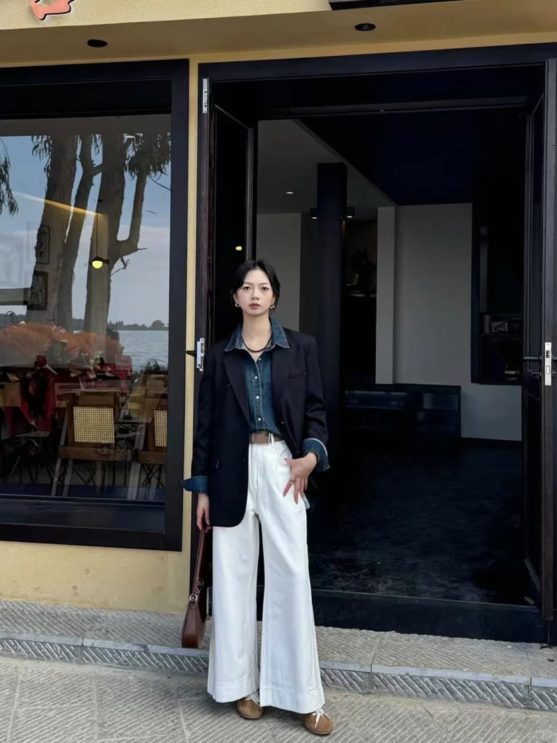 cách phối đồ với áo vest nữ