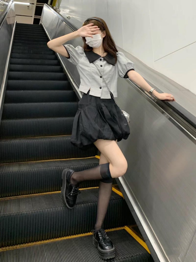 phối đồ với Bubble skirt