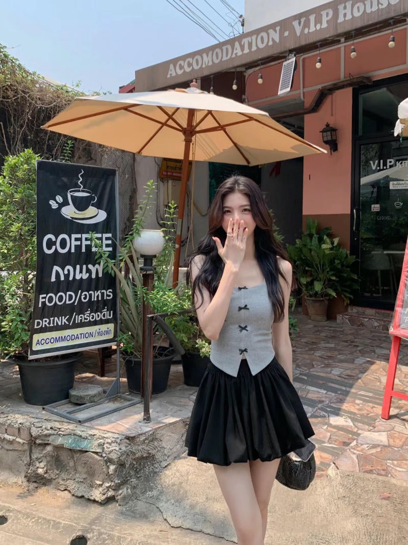 phối đồ với Bubble skirt