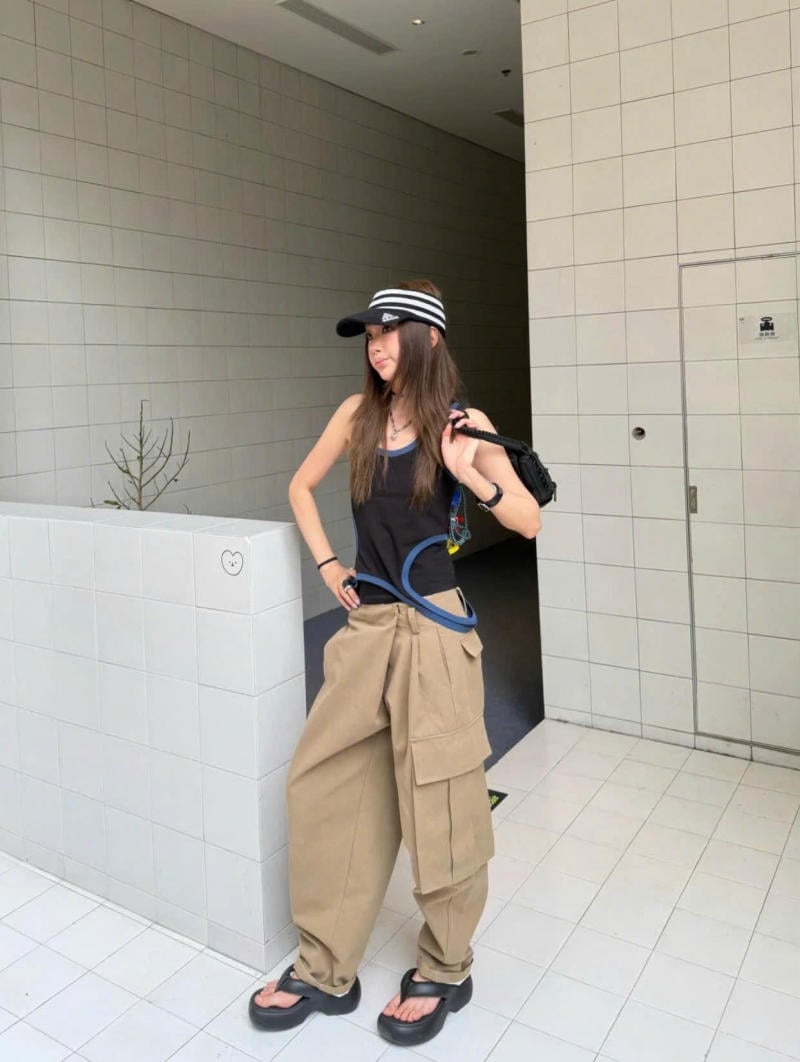 Quần Cargo/Parachute và Áo Croptop/Baby Tee