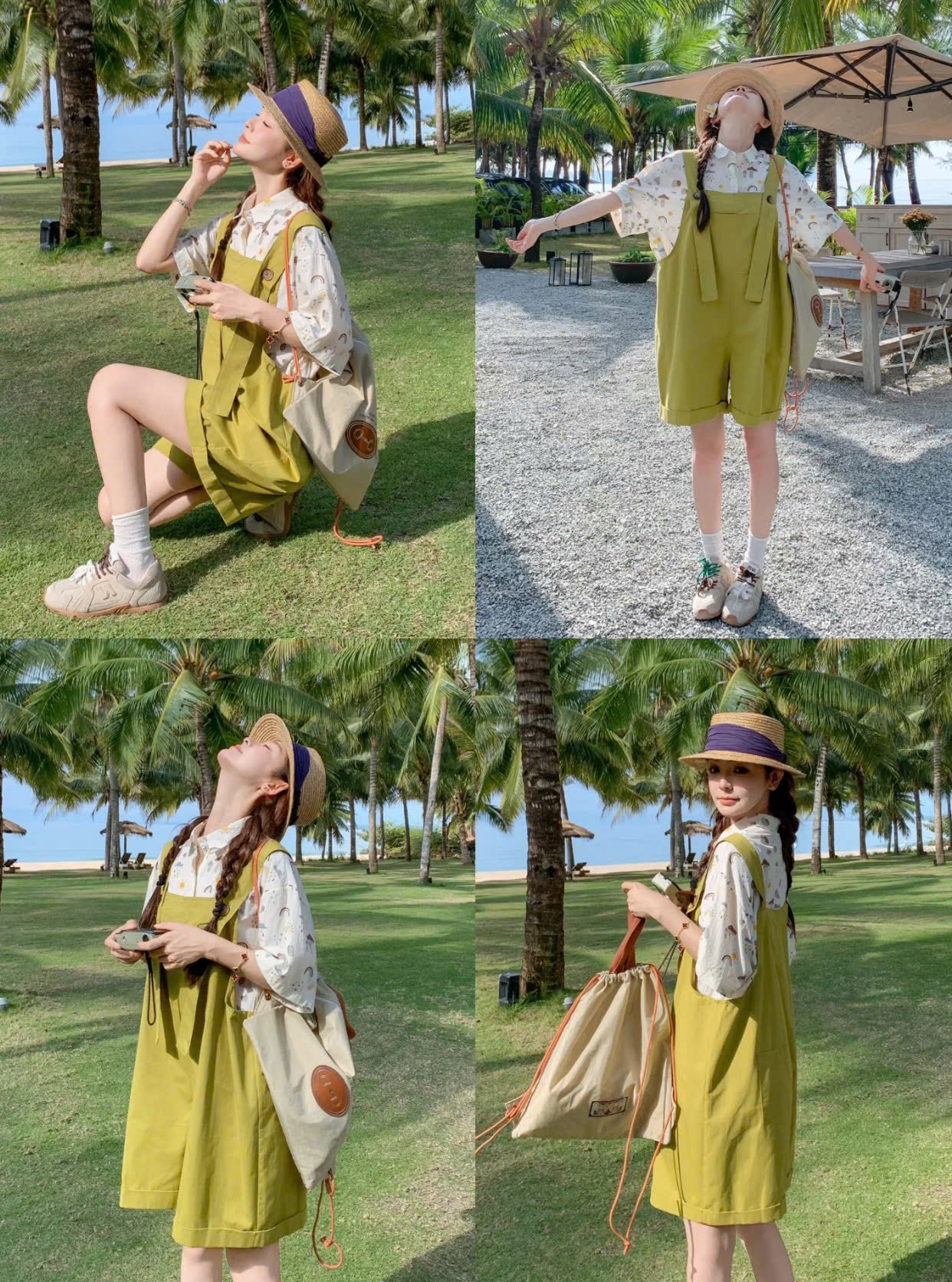 Jumpsuit ngắn phong cách Nhiệt đới phóng khoáng