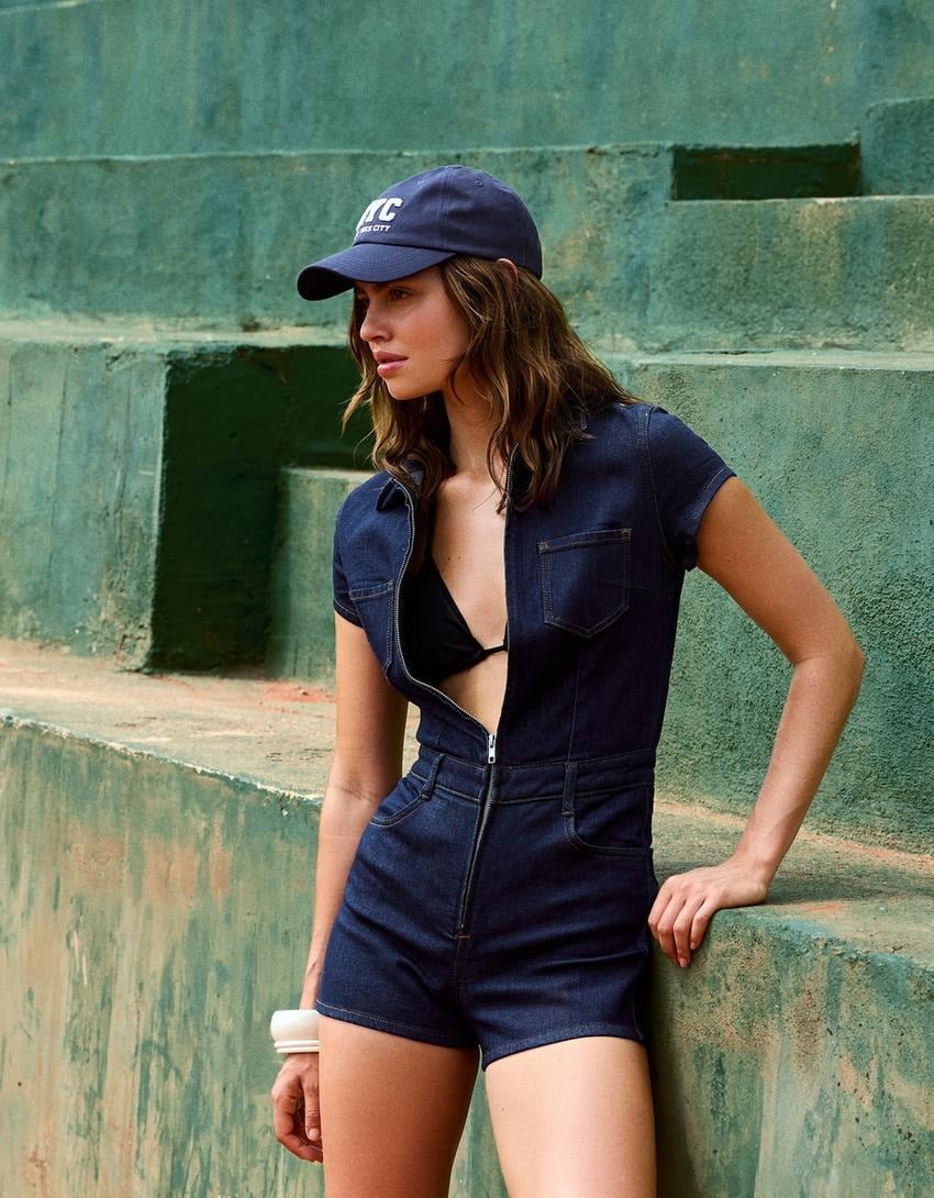 Jumpsuit ngắn denim năng động