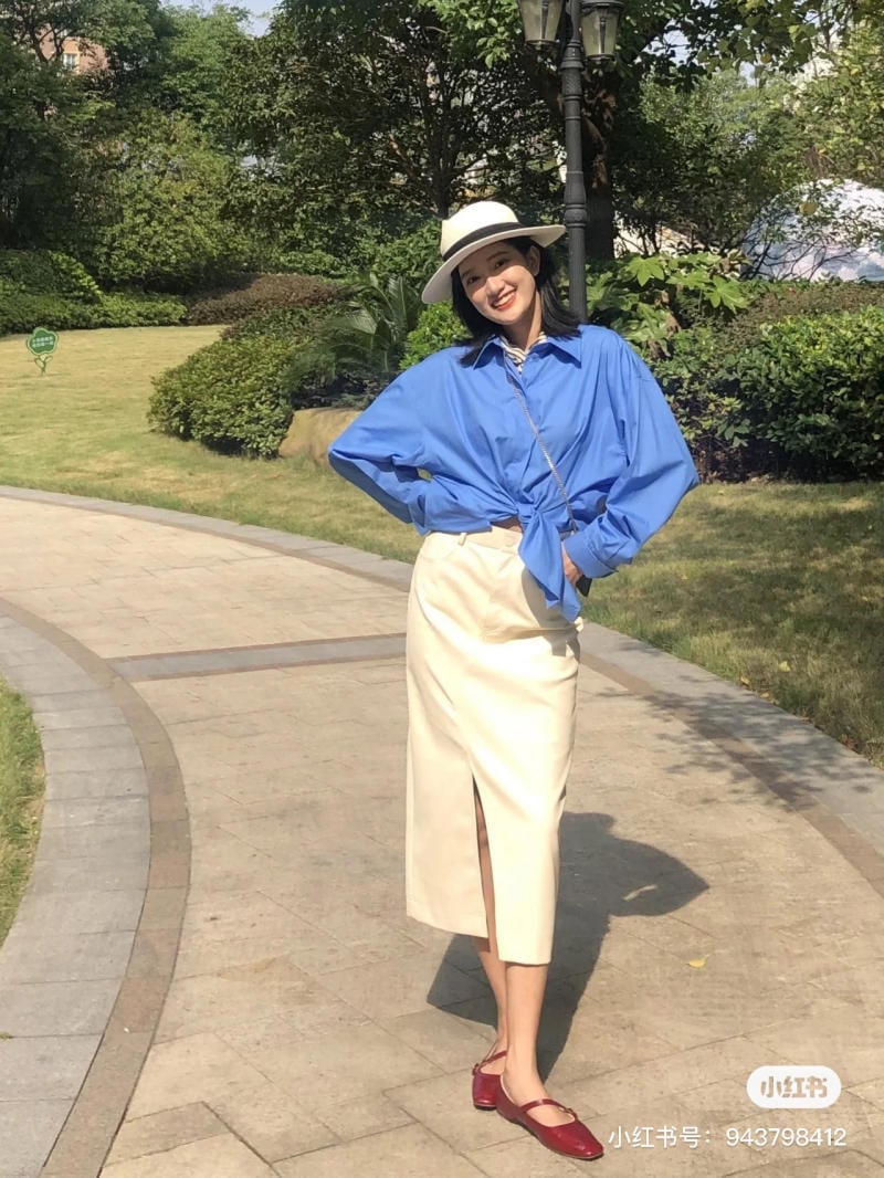 mẫu áo sơ mi buộc vạt đẹp