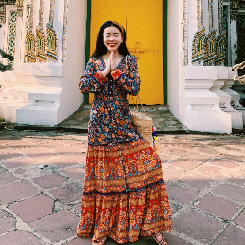 Váy boho 3 tầng 2 dây (ảnh thật khách mặc) | Shopee Việt Nam