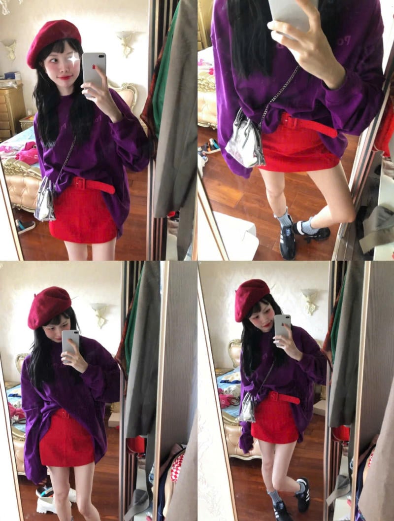 Màu plum phối với Màu đỏ