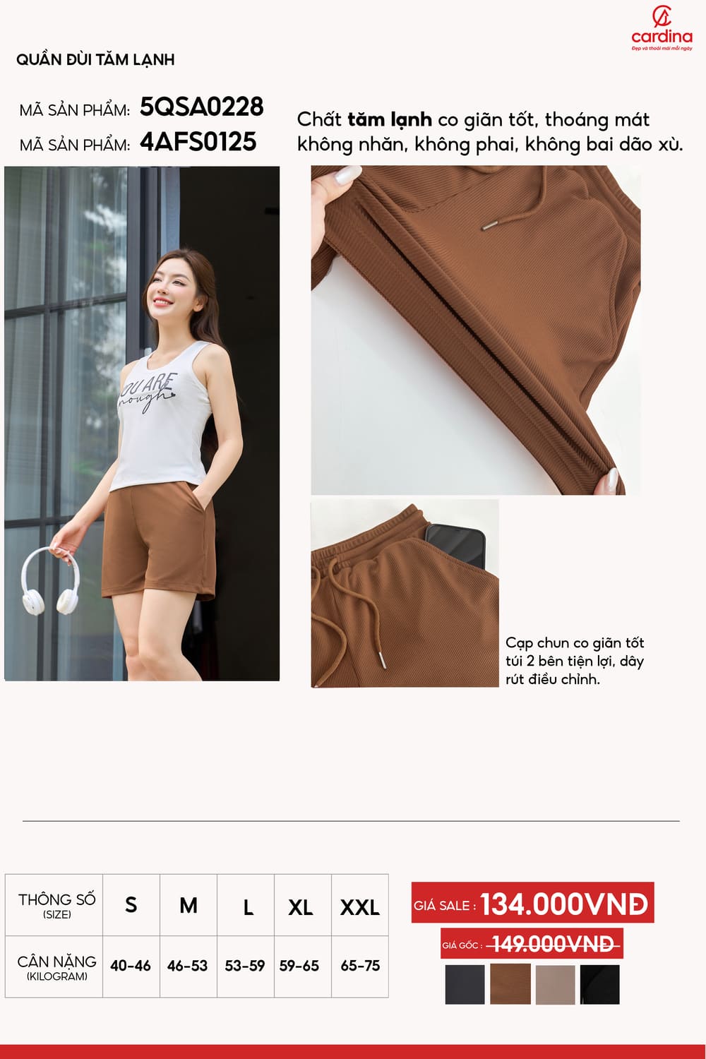 quần đùi tăm lạnh