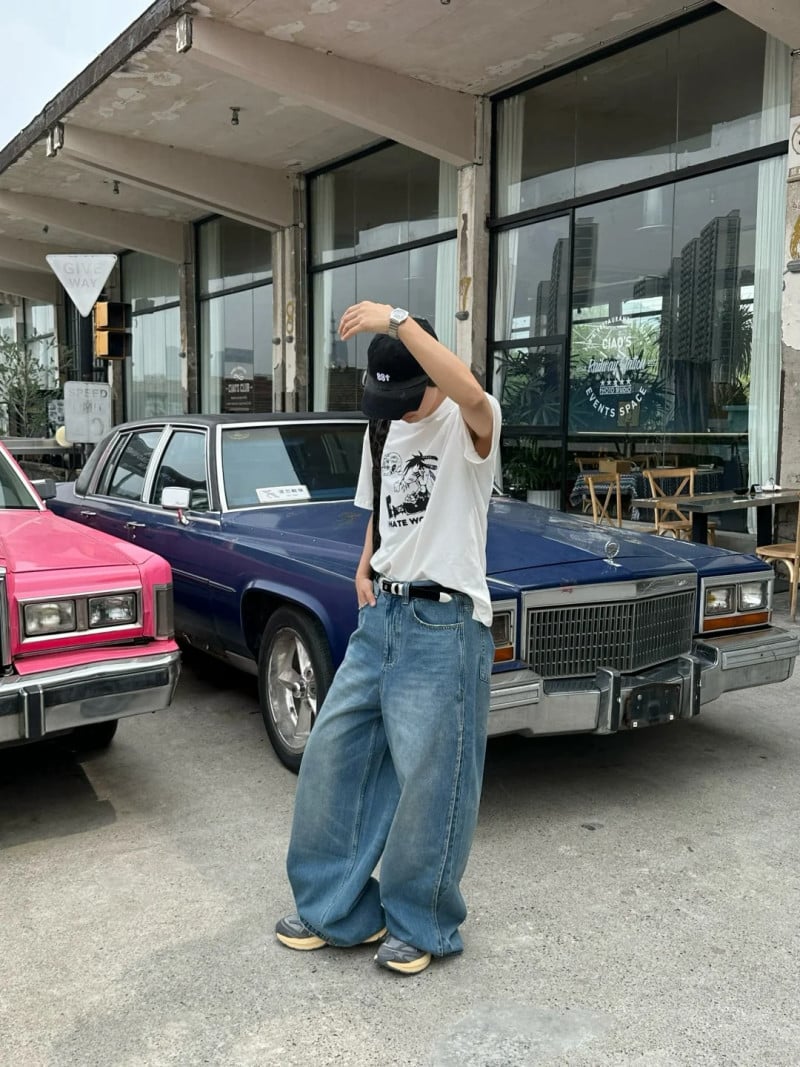 cách phối quần jean ống rộng nam