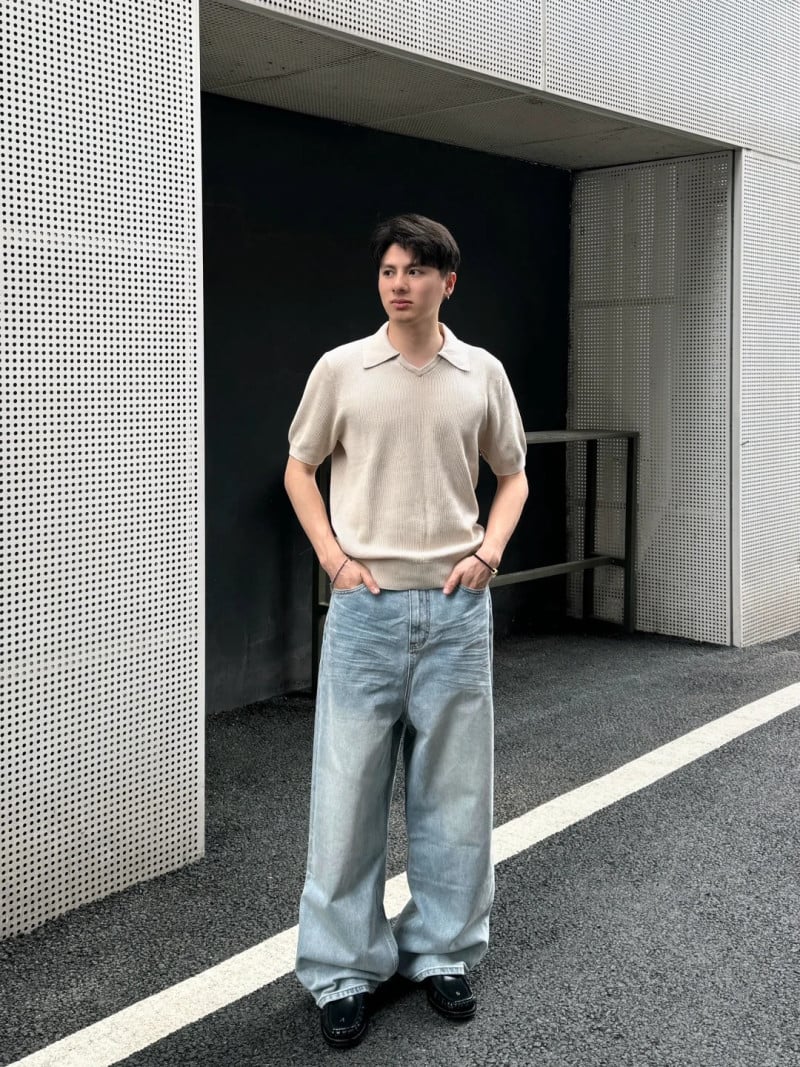 cách phối quần jean ống rộng nam