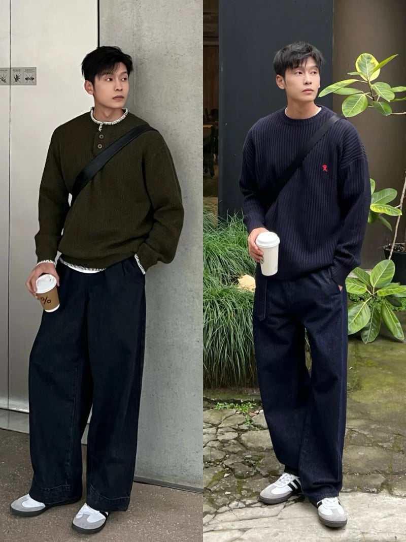 cách phối quần jean ống rộng nam